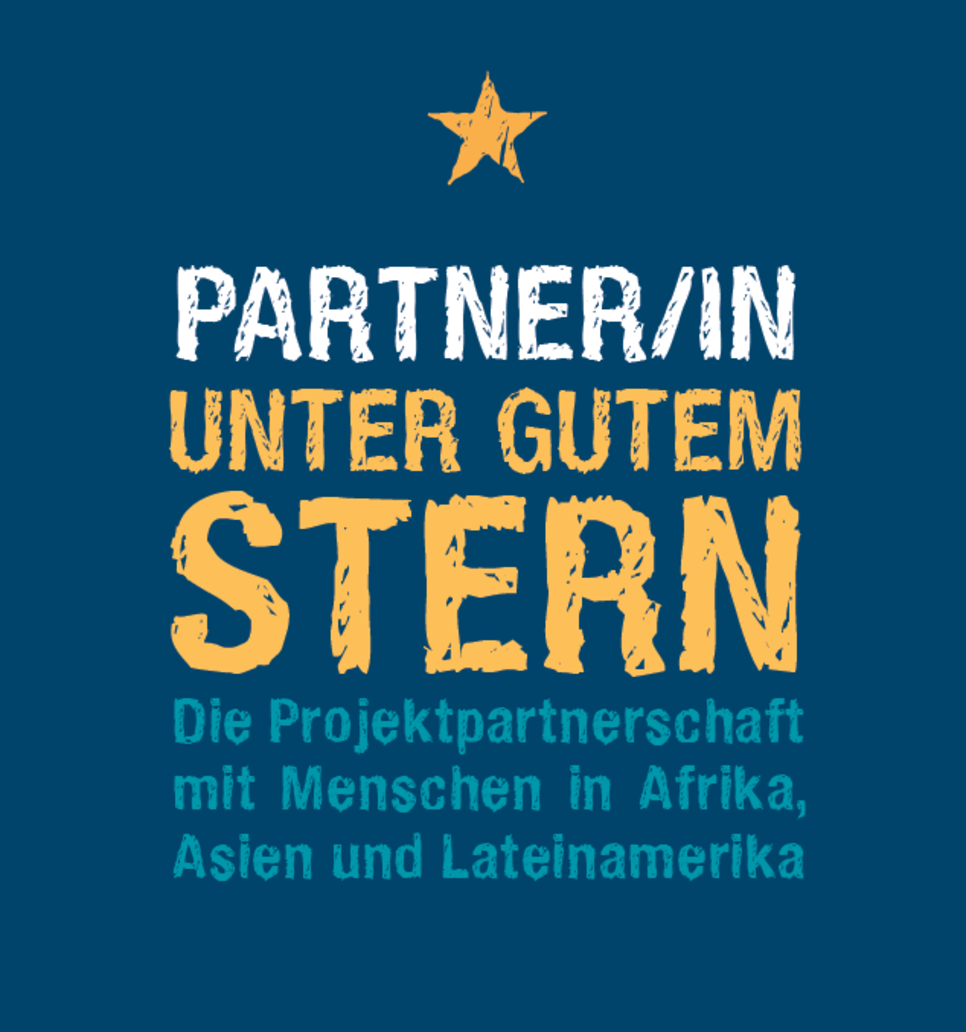 Logo: Partner/in unter gutem Stern; Die Projektpartnerschaft mit Menschen in Afrika, Asien und Lateinamerika