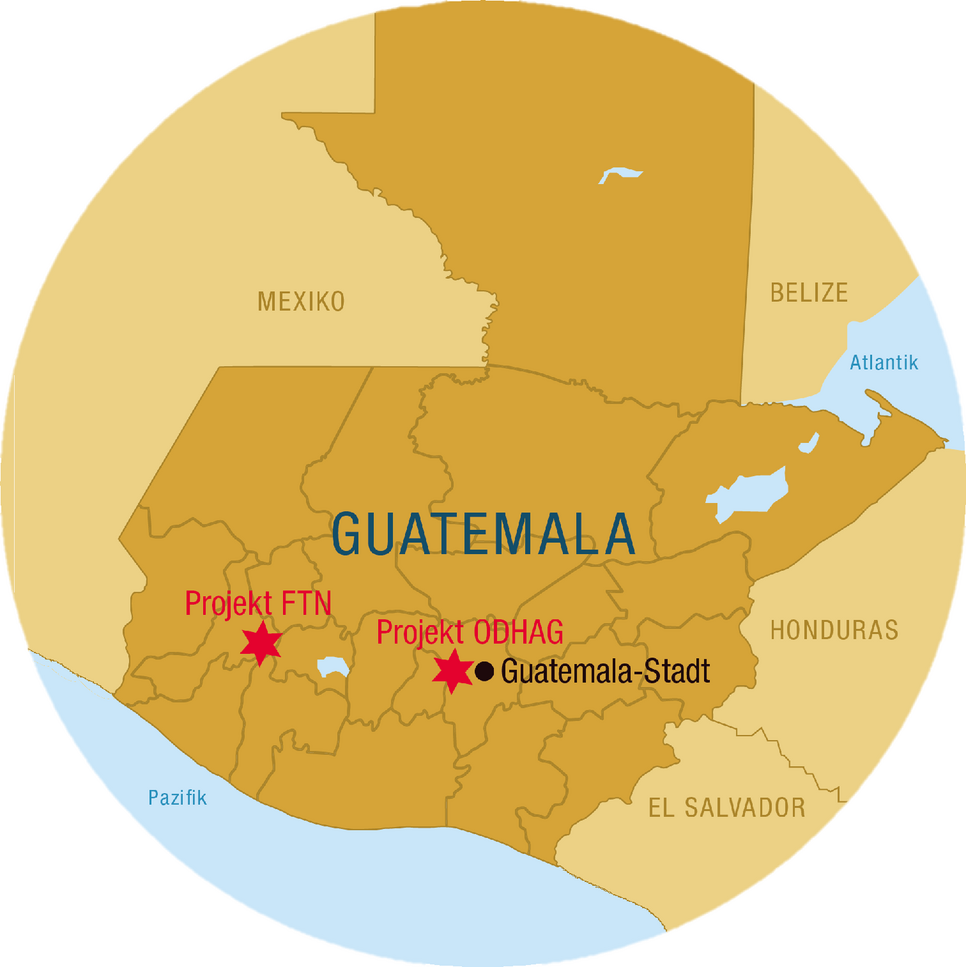 Karte Guatemala mit Projekten