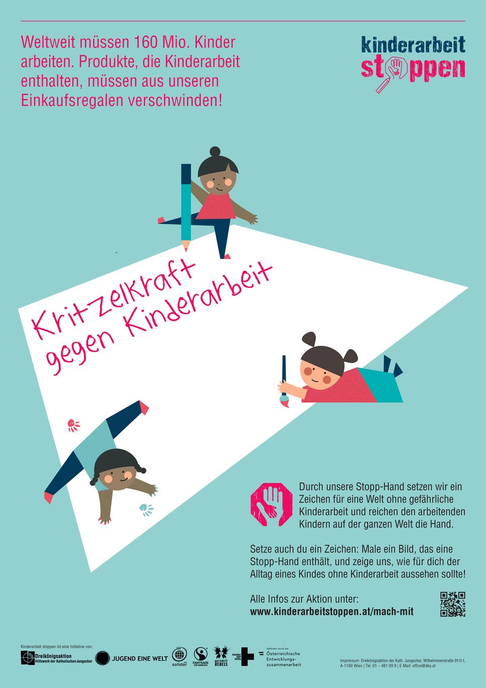 Plakat Kiritzelkraft gegen Kinderarbeit